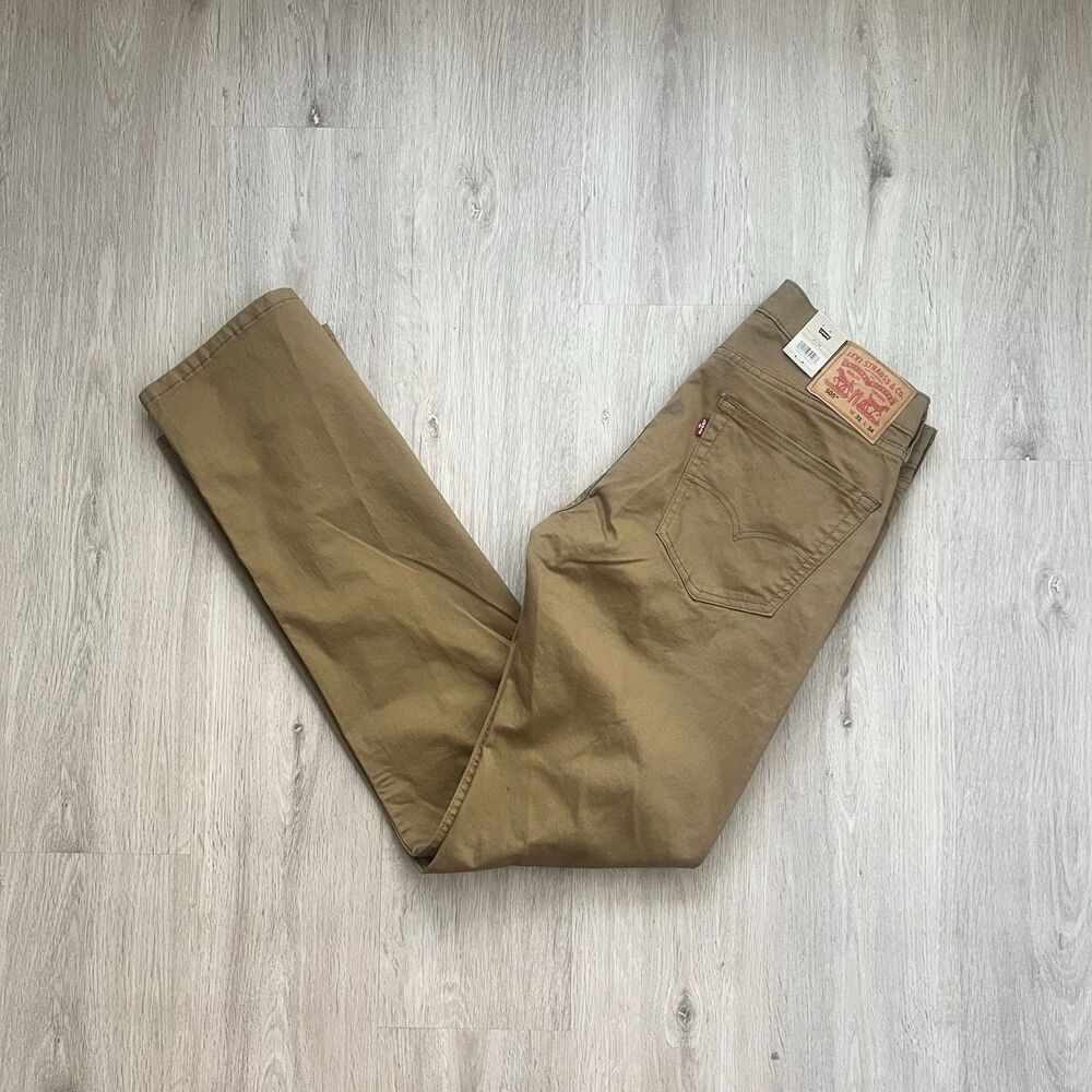 Levis 505 Regular Jeans Mens 31x34 Regular Fit Straight Leg Mustard Brown NWT